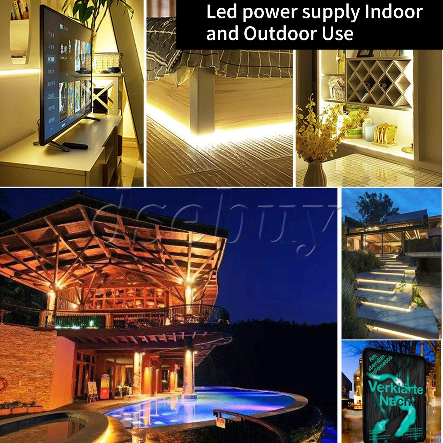 ya 14 AC100-264V to DC12V 60W Transformer Adapter for LED Light Low Voltage Output