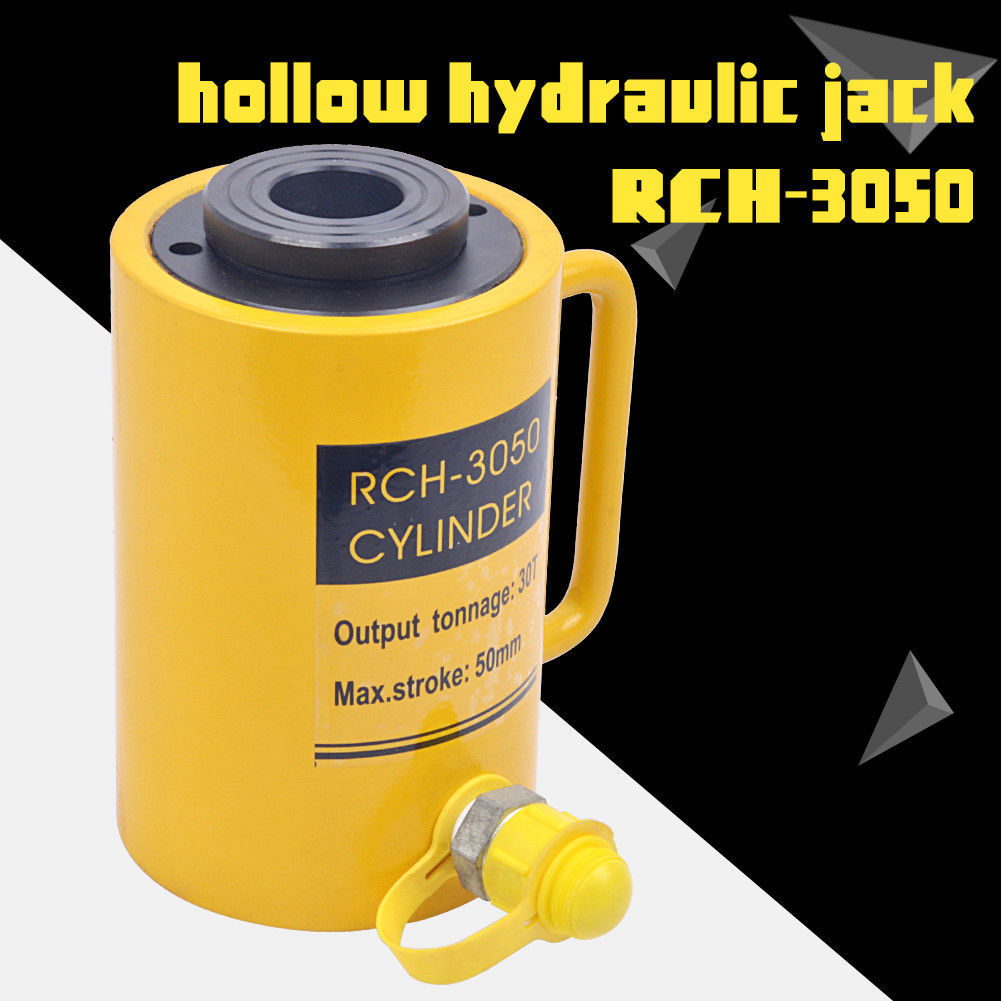 Hydraulic Hollow Hole Cylinder Jack Ram 30 Tons Industrial b