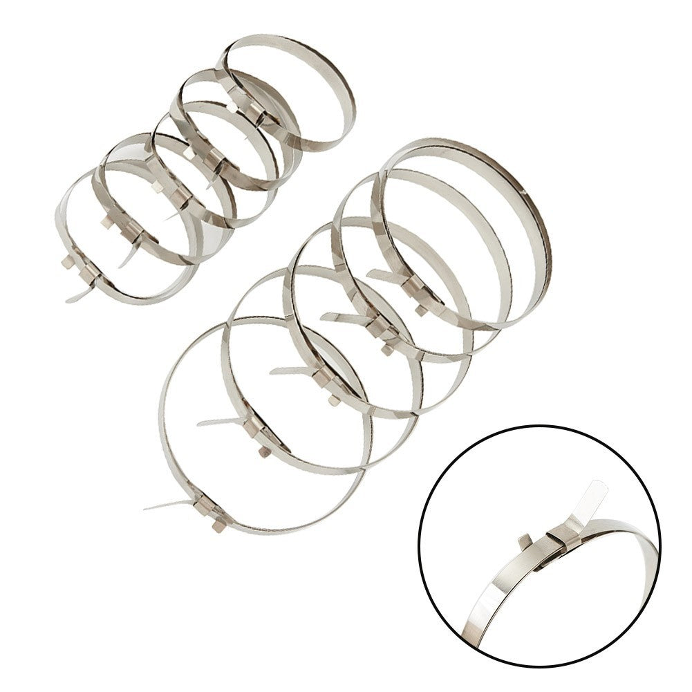 ya 3 6.25.3 10pc UniversalCV & Tie Rod Boot Clamp 10*7mm 19*10mm Stainless Steel Crimp Clamp