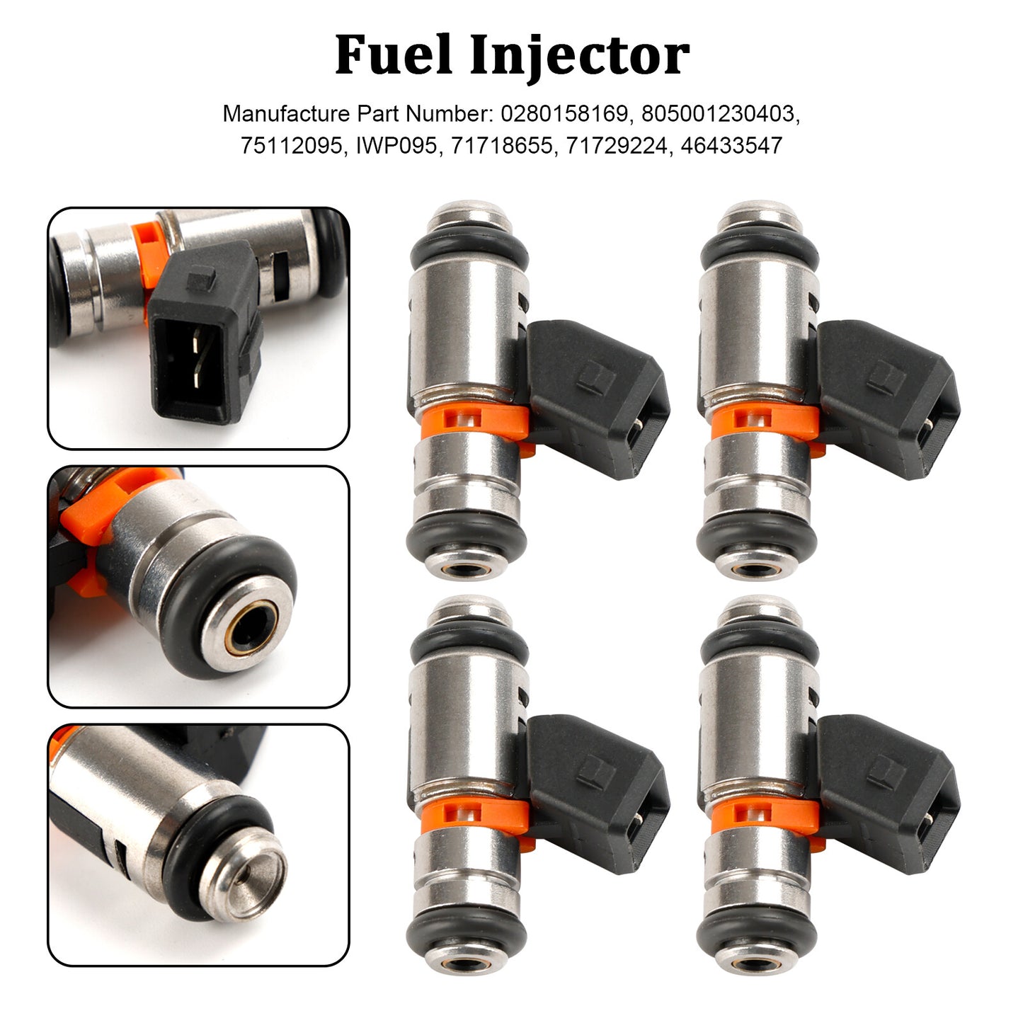 ya 1 8.5.4 4PCS Fuel Injector IWP095 for Fiat Punto 1.4L 2007-2009 for Fiat Palio 1.6L