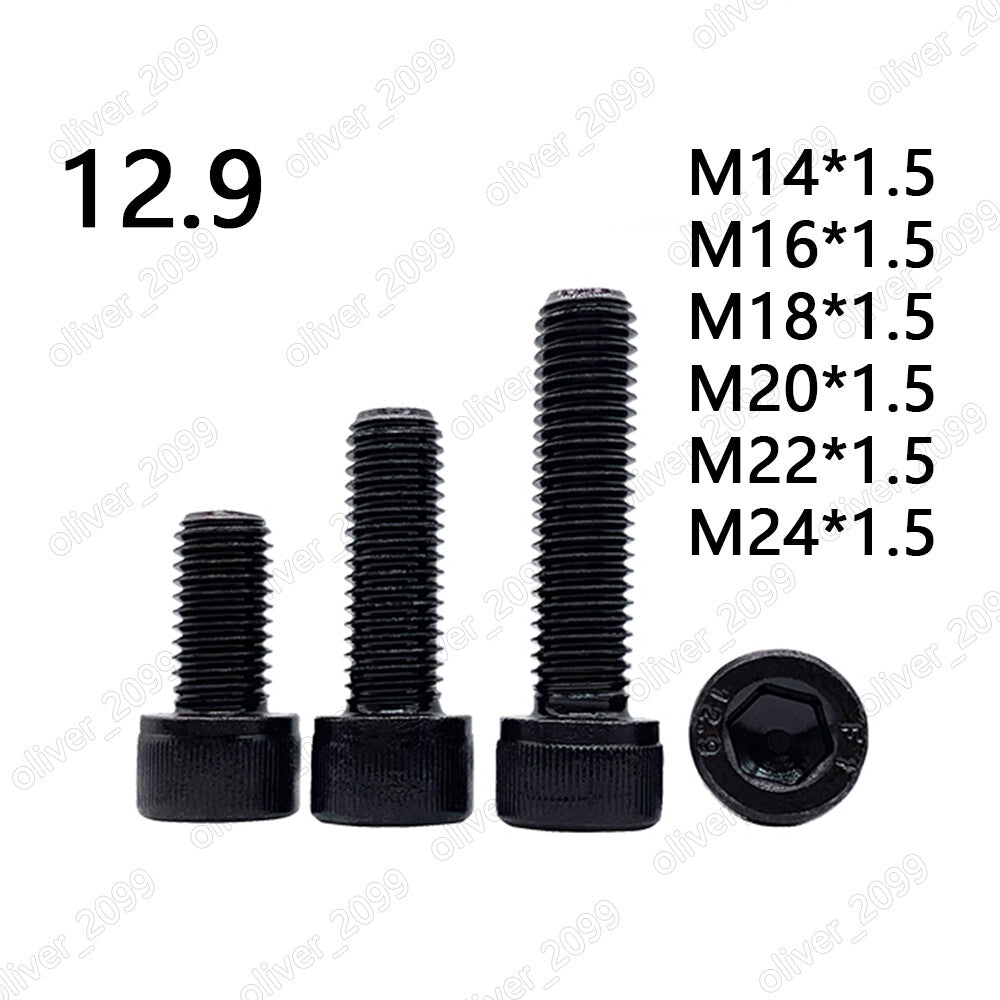 Fine Thread Black 12.9 Steel Hex Socket Bolt Cap Head Screws M14 M16 M18 M20 M24