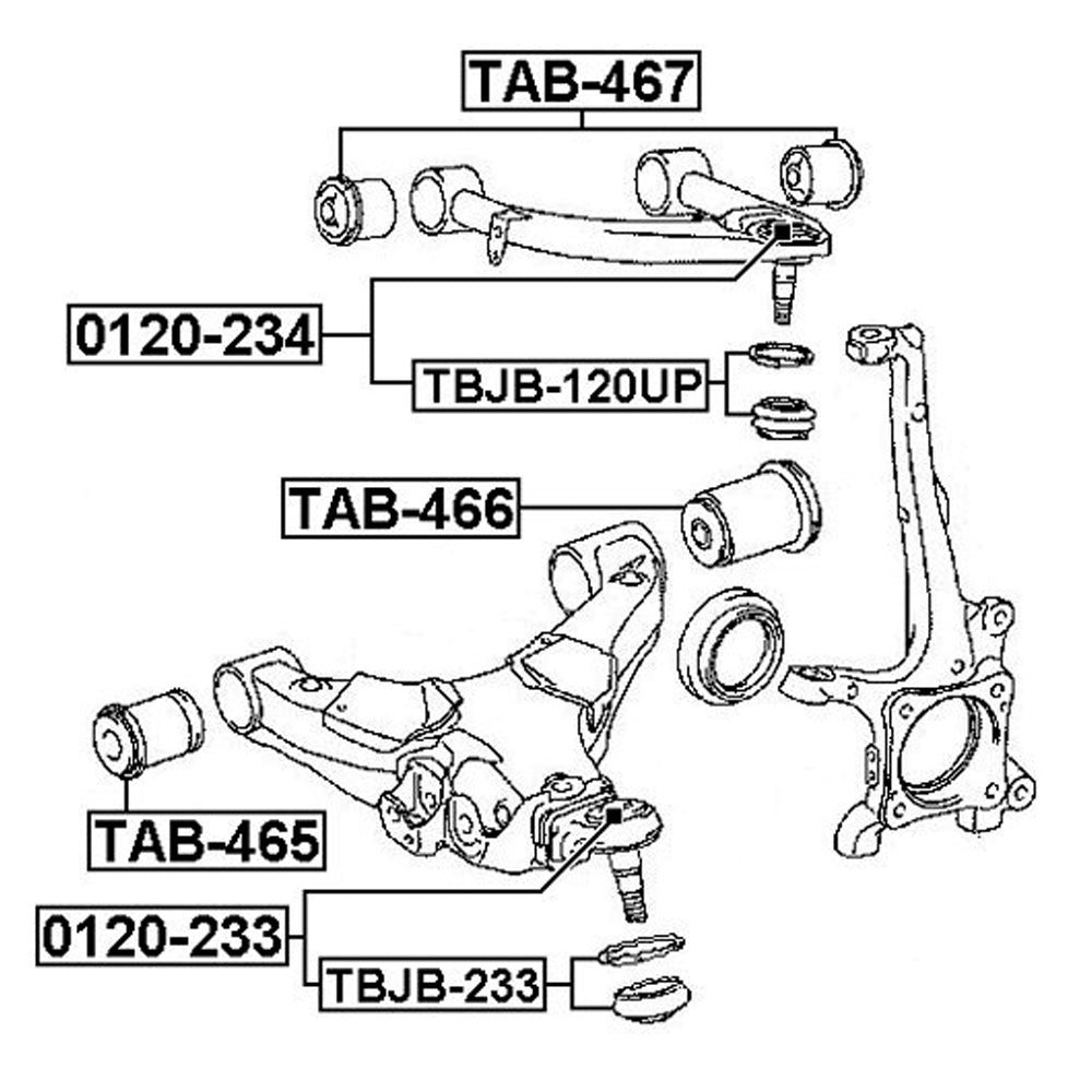 ya 11 10.28 4. Front upper control arm bushing suitable for Land Cruiser for Lexus LX57