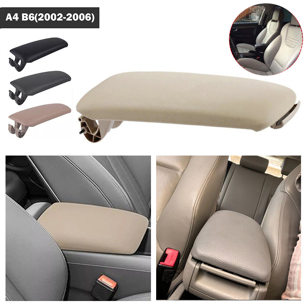 ya 2 6.26 For 2002-2008 for Audi A4 Armrest Center Box Console Lid Cover Beige Leather Replace