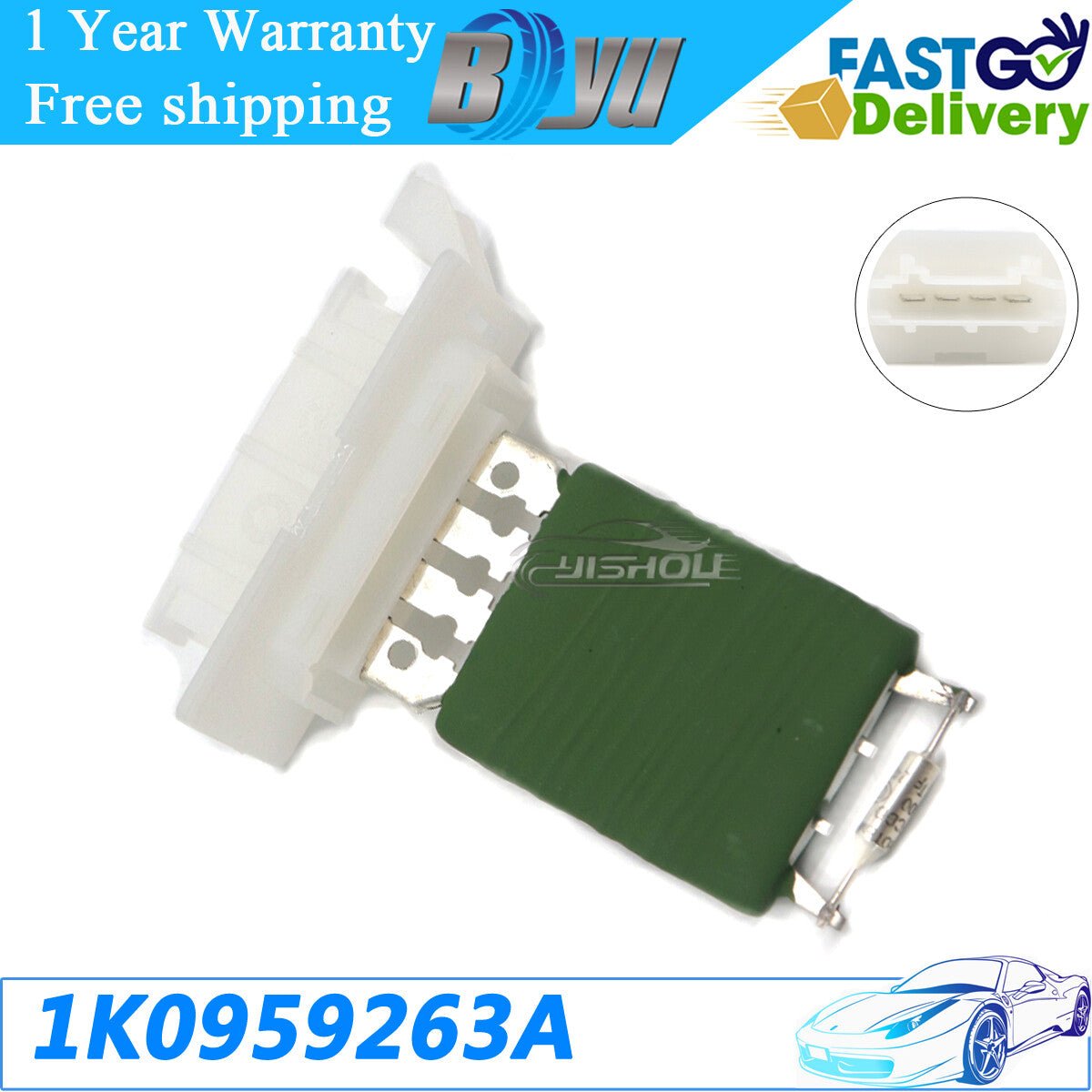 ya 11 6.6 1K0959263A Heater Blower Resistor for VW for Golf Caddy Eos for Passat Touran Scirocco