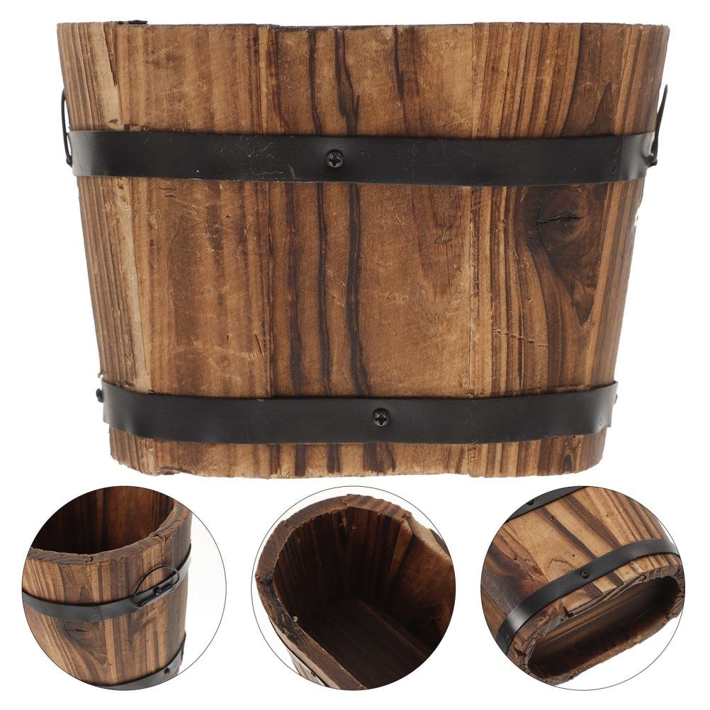 ya 14 Wood Planter Container Indoor Flower Pot Decorative Creative Pots