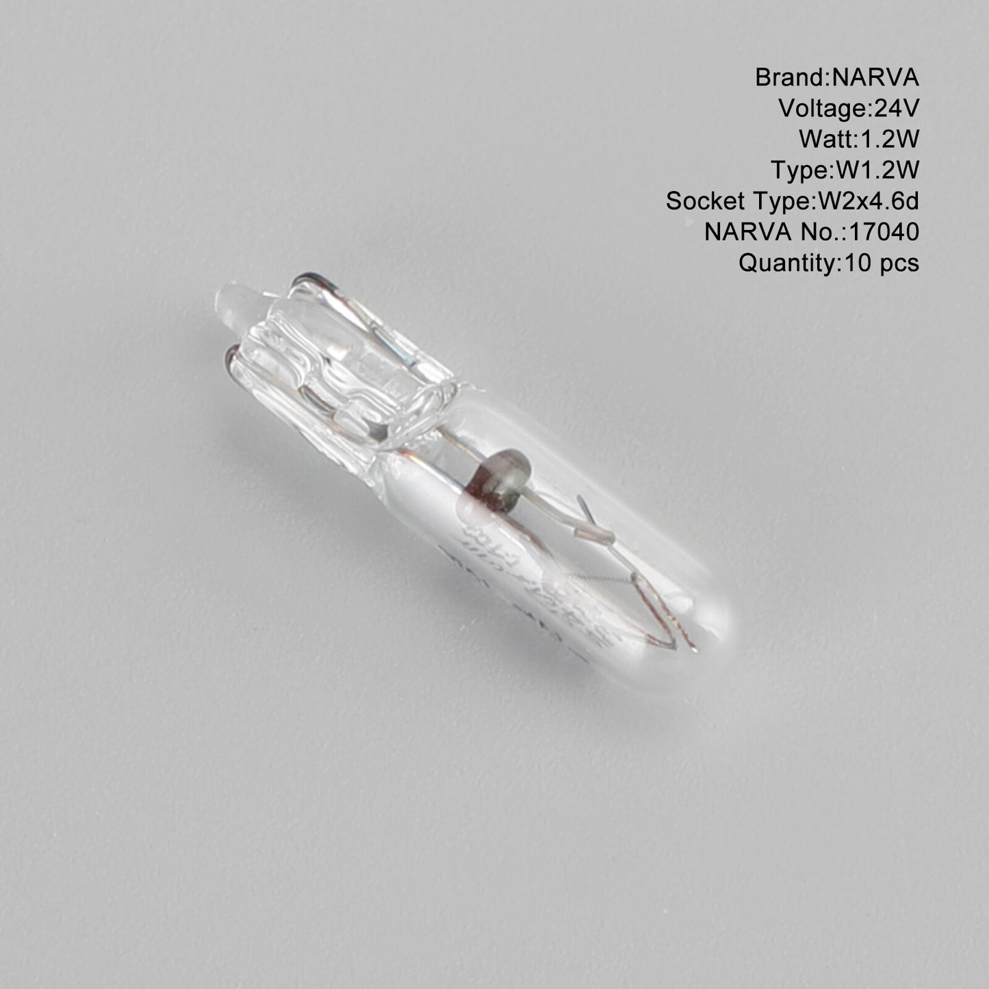 ya 1 8.5.2 10x Fits NARVA 17040 Car Auxiliary Bulbs W1.2W 24V 1.2W W2x4.6d