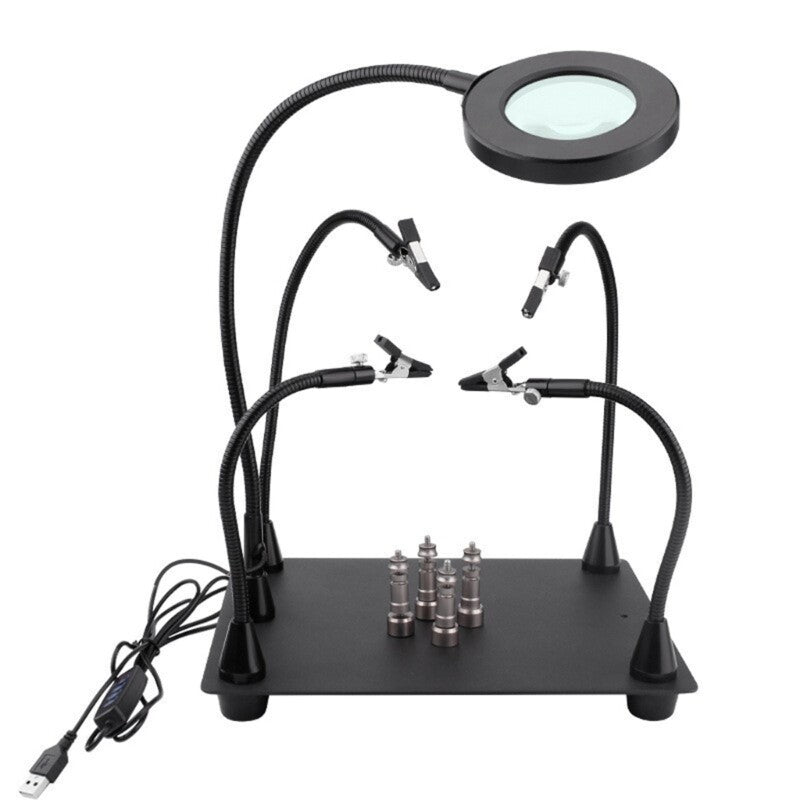ya 25 Stable Clamp Helping Hands Soldering Station with Light For Electronic Component