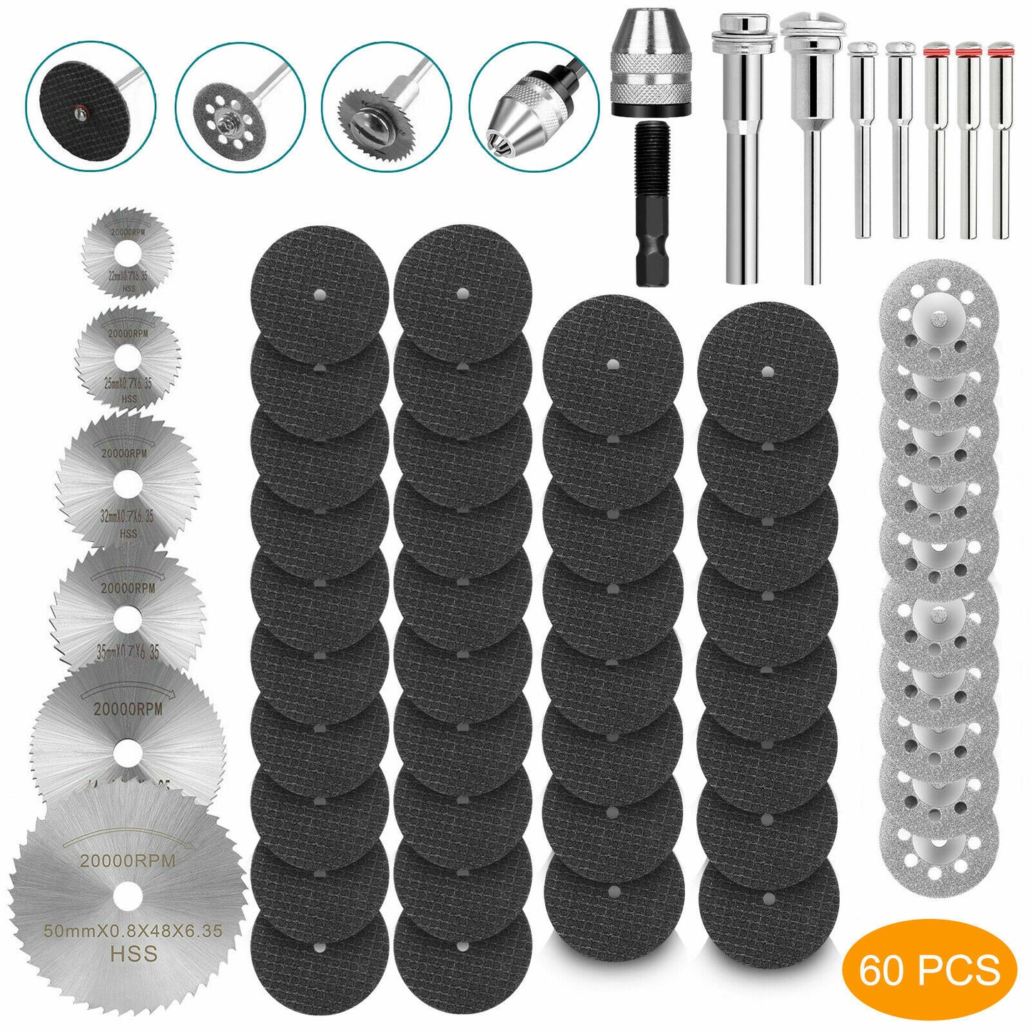 ya 28 60 Diamond Cutting Wheels For Dremel Rotary Tool die grinder metal Cut Off Disc