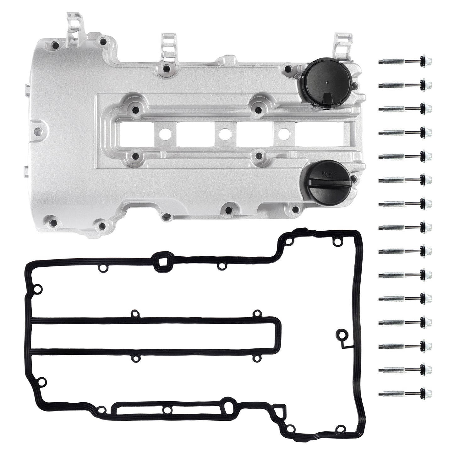 ya 11 6.5 Aluminum Valve Cover Upgrade Engine Set Kit w/Gaskets Bolts Fit for Chevy for Cruze