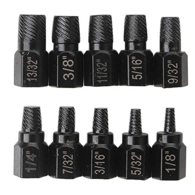 ya 25 10pcs Heavy-Duty Screw Extractor Set, Screw and Bolt Extractor Set Easy Out