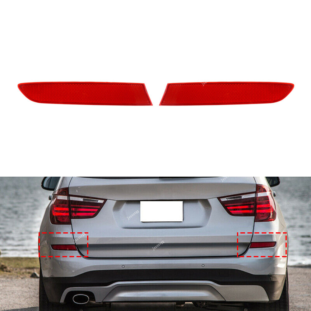 ya 27 6.21 Rear R&L Bumper Reflector Strip Cover for BMW F25 X3 Series 2014 2015 2016 2017