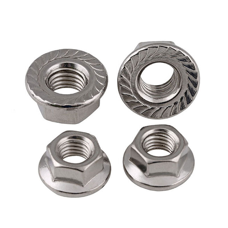 Fine Thread Flange Nut M8 M10 M12 Hexagon Hex Nuts A2 Stainless Steel Fastener