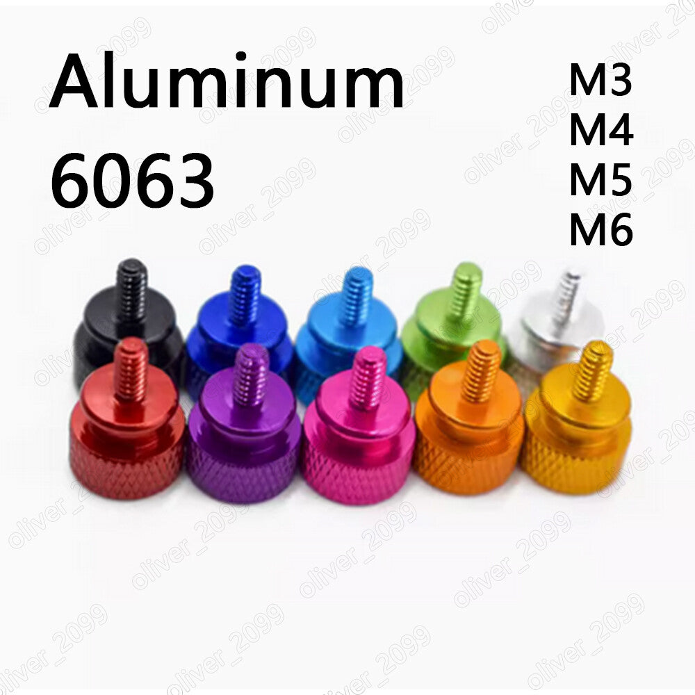 Colorful Aluminum 6063 Knurled Thumb Screws For Computer Case M3 M4 M5 M6