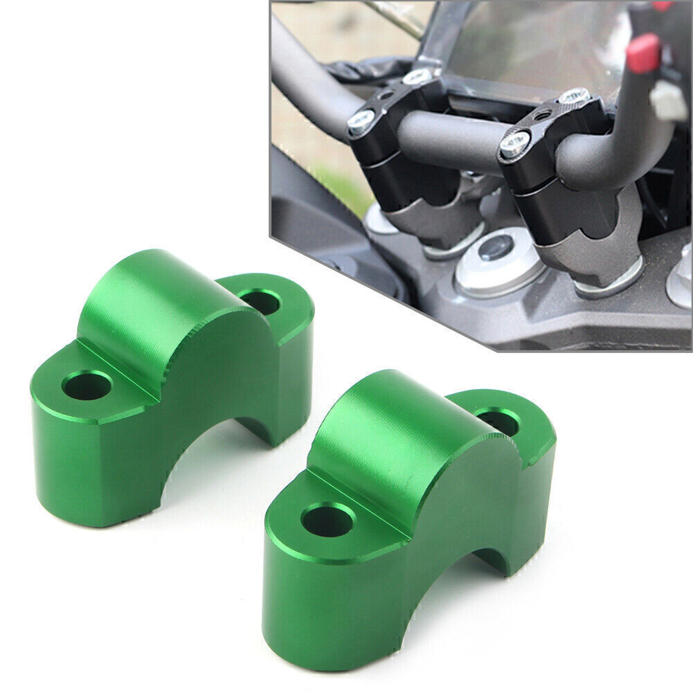 ya 2 6.30 Handlebar Bar Risers Mount Bracket Clamp for Kawasaki Z900RS 2018 2019-20 Green