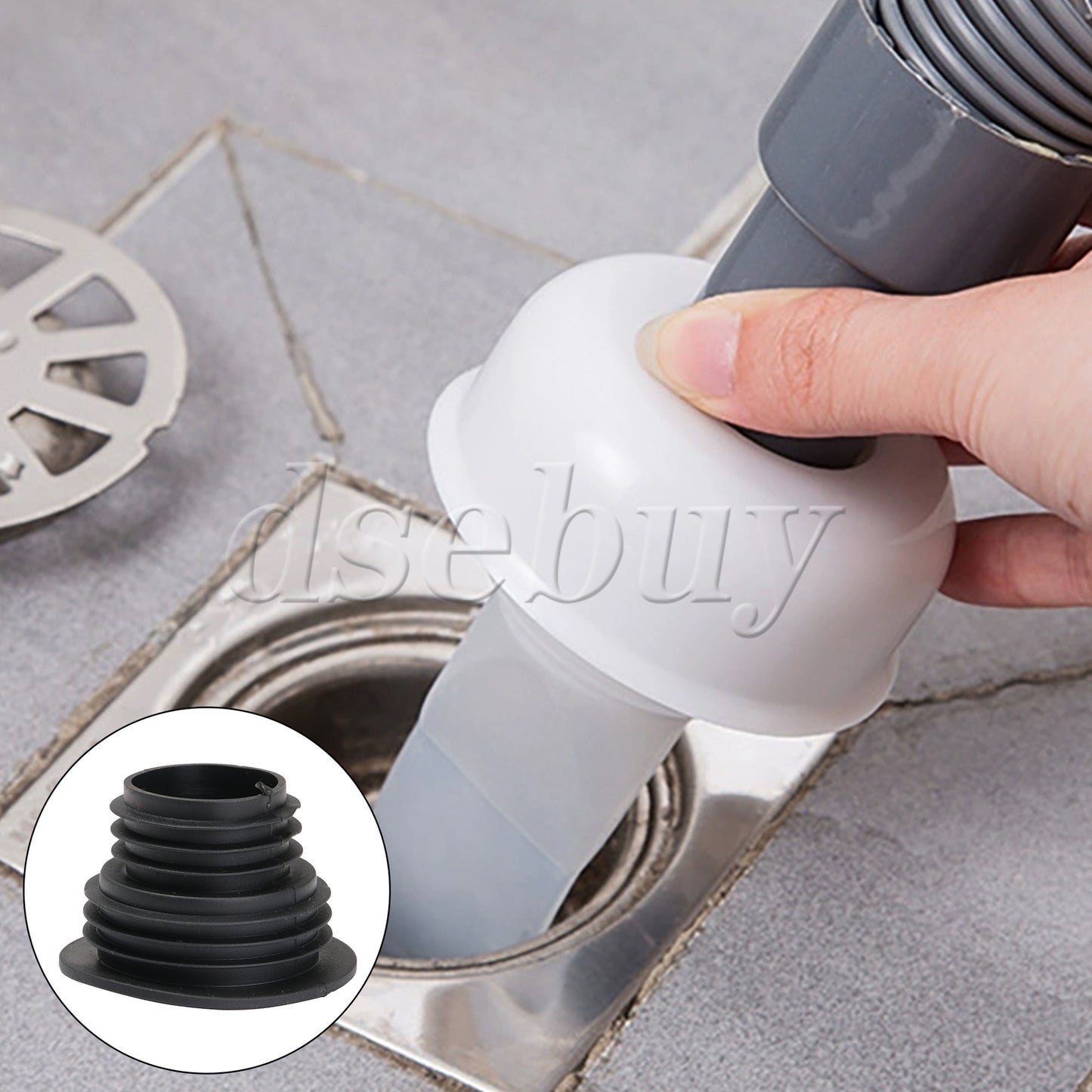 ya 14 10 Pieces Black Plastic Sewer Floor Drain Wash Basin Seal Ring Part 6x3.7cm
