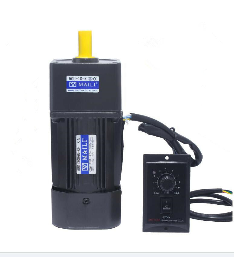 120W Adjustable Speed Motor AC Gear Motor Reversible Motor with Controller 220V