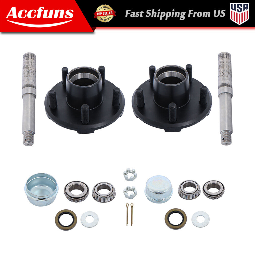 ya 10 5.28.2 1-inch round BT8 spindle and 5 pairs of 4.5-inch trailer wheel hubs with 2 sets of trailer bearing kits