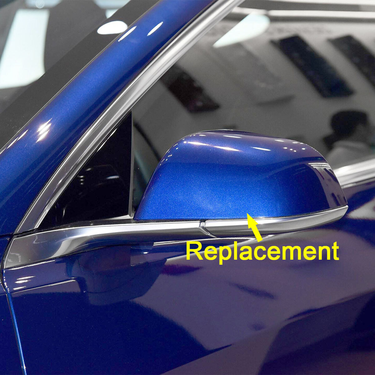 ya 1 8.5.4 Left exterior mirror cover LH blue skull cap suitable for 2017-19 for Model 3