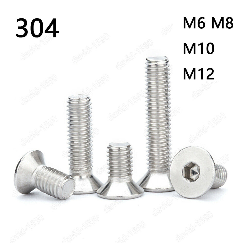 304 Stainless Steel Hex Socket Countersunk Flat Head Screws M5/M6/M8/M10/M12/M16