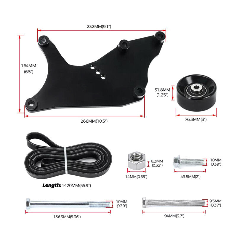 ya 10 5.29.2 for Chevrolet GM Vortec Engine V8 1999 - 2013 LS Dual Alternator Bracket Kit