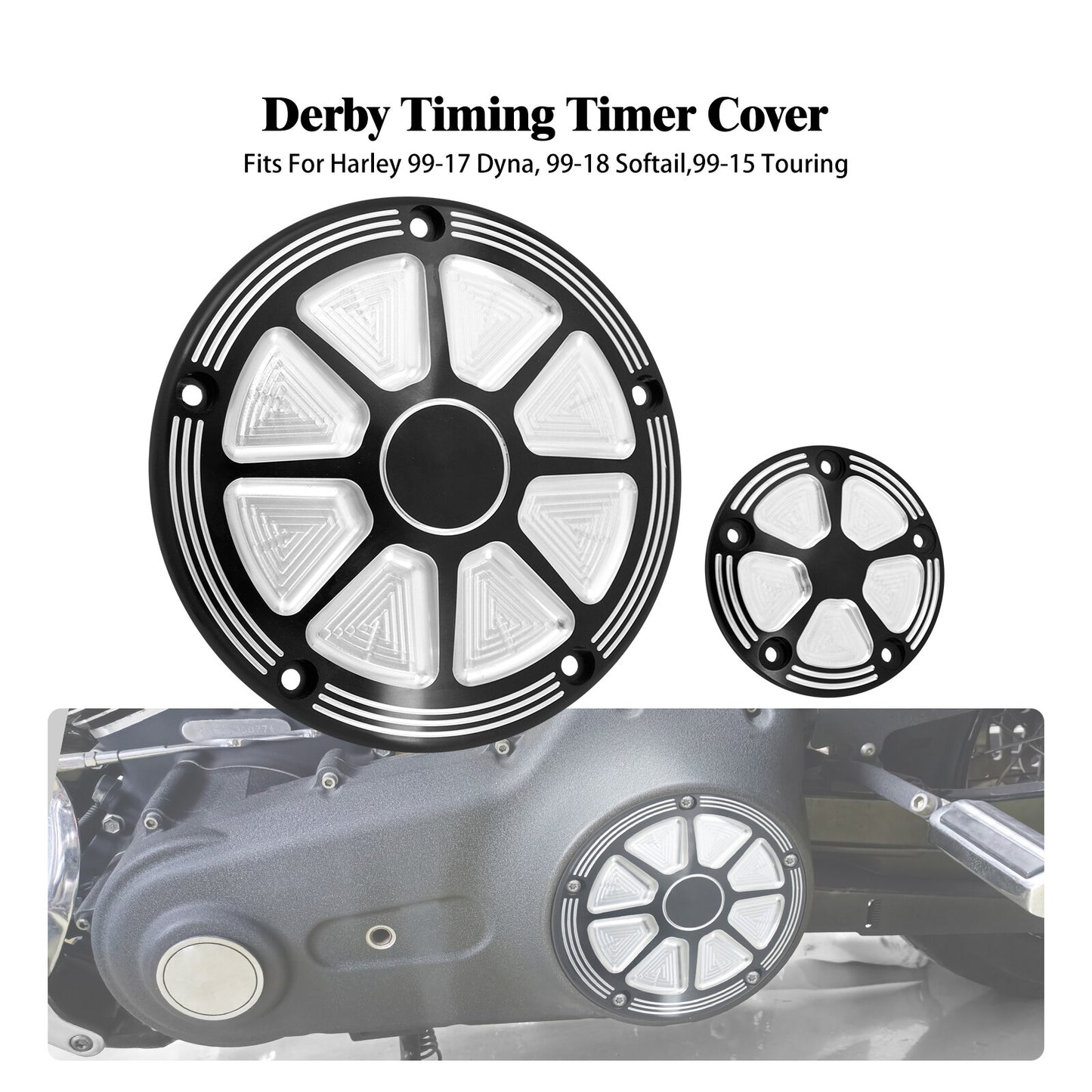 ya 1 7.4 CNC Engine Derby Timing Timer Cover for Harley Touring Road Electra Glide 99-15