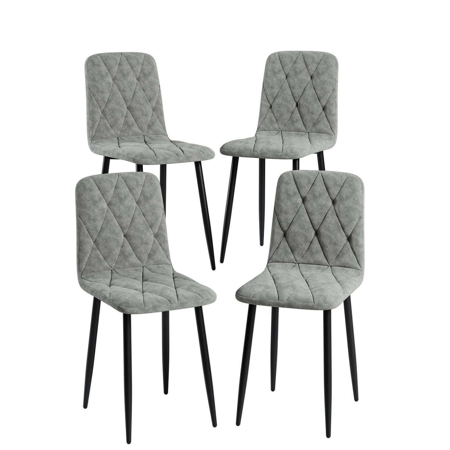 ya 28 4-Piece Modern Dining Chairs Set, Upholstered Cushion Seats, Metal Legs