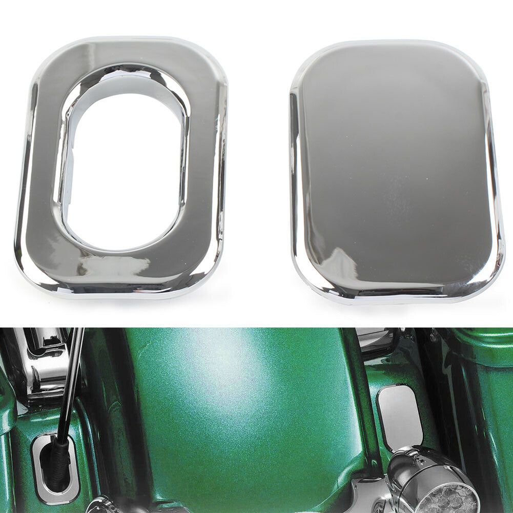 ya 7 6.11 Antenna Hole Accent + Filler Cover Fit for Harley Road Street Glide FLHR FLHX Chrome