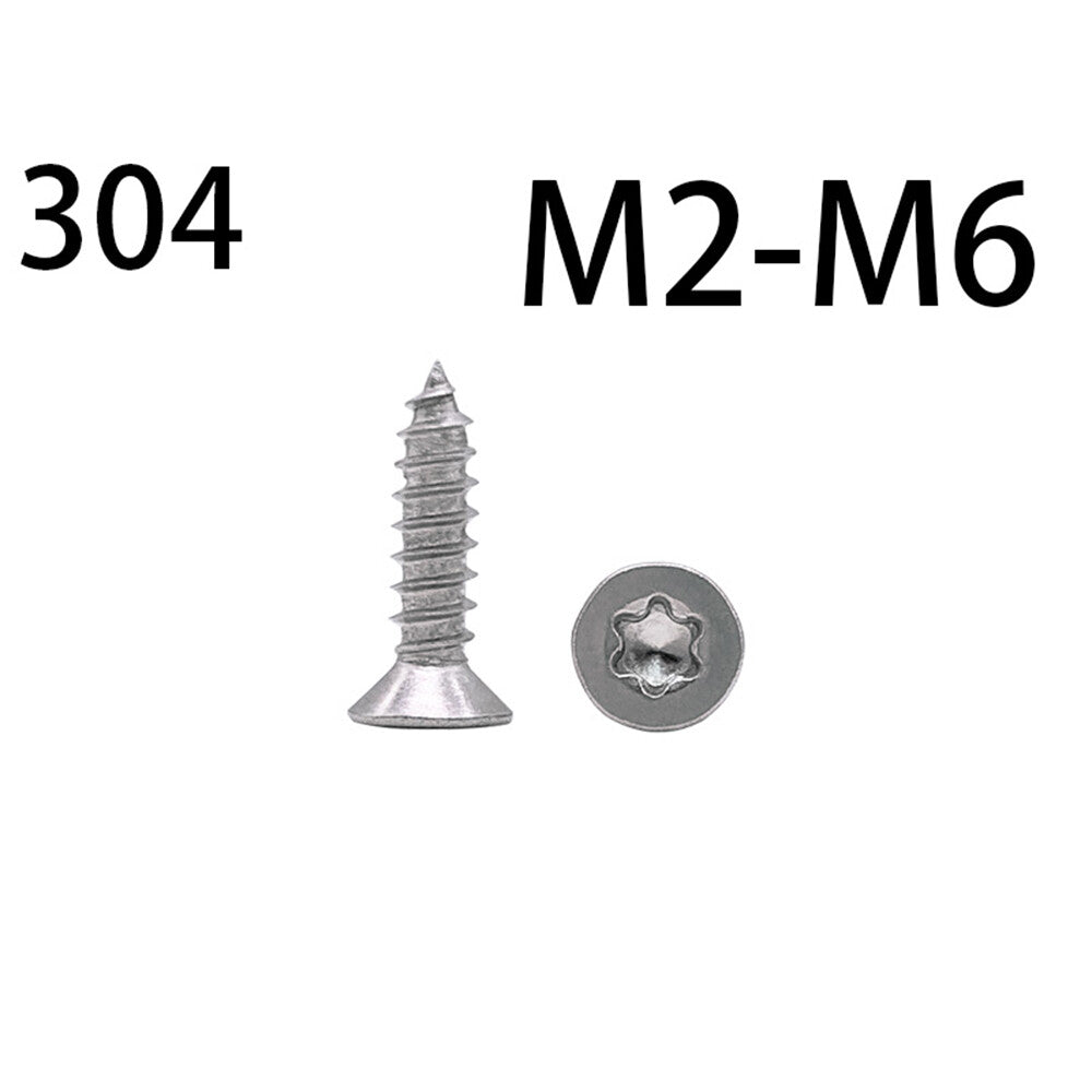 Torx Socket Countersunk Flat Head Self Tapping Screws 304 Stainless Steel M2-M6