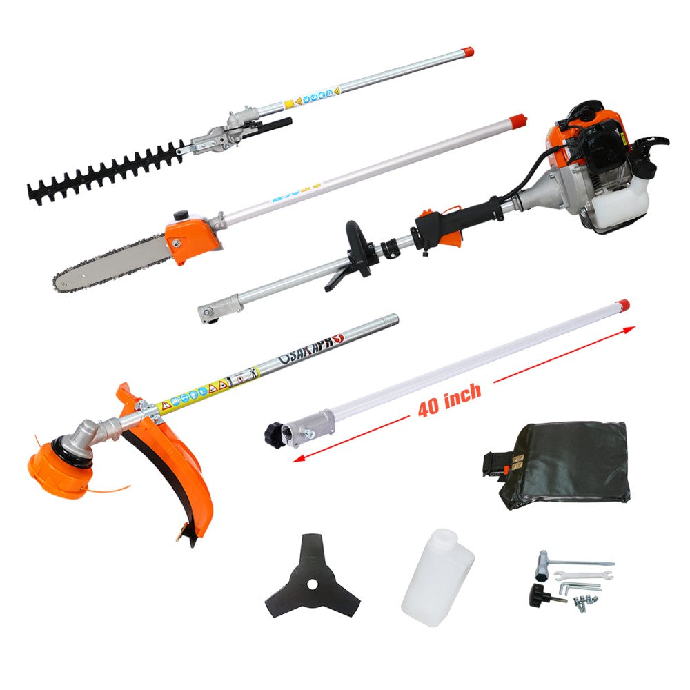 ya 28 Multi-Functional 5 in 1 Trimming Tool - 56CC 2-Cycle w/Gas Pole Saw Trimmer ,EPA