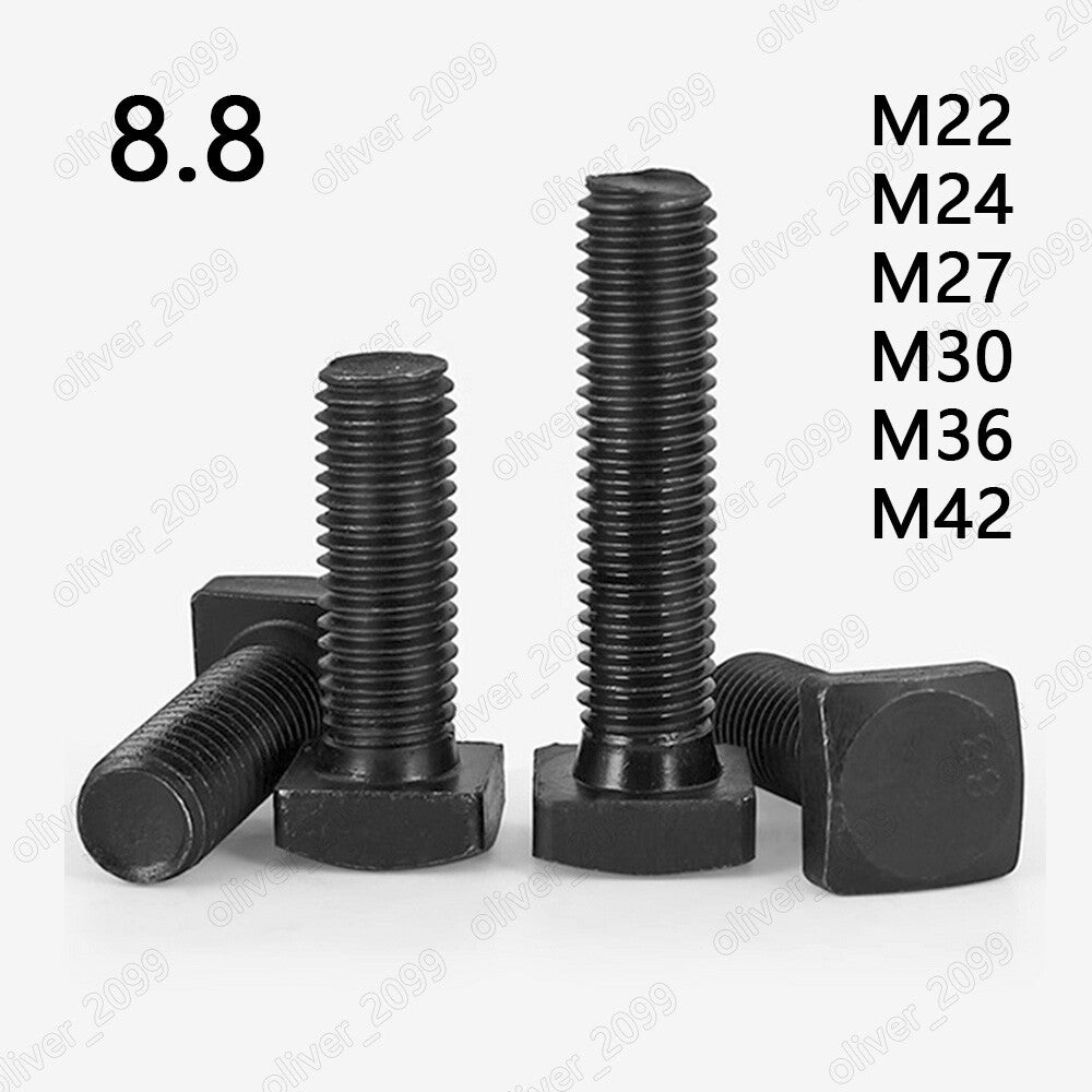 Black 8.8 Steel Square Head Bolts With Small Head M22 M24 M27 M30 M36 M42