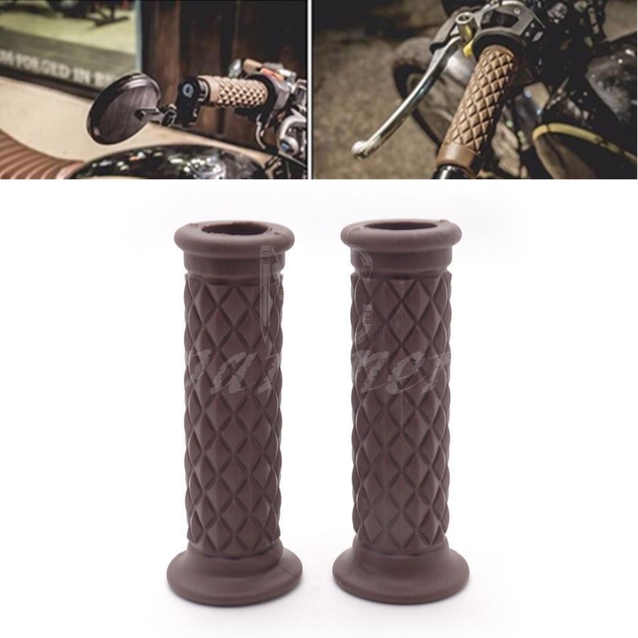 ya 6 6.13.2 7/8'' 22mm Retro Rubber Handlebar Hand Grip For Cafe Racer Bobber Custom Moto