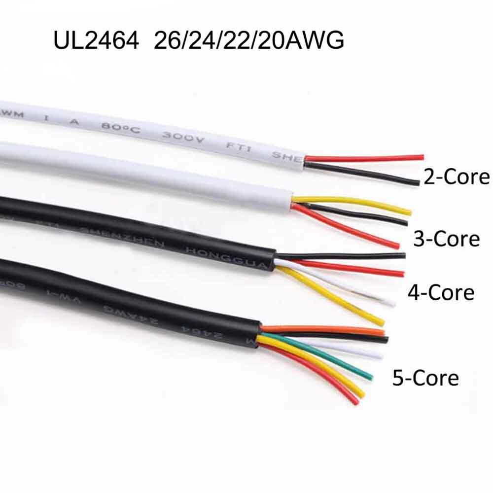 UL2464 20/22/24/26AWG Power Cord Soft Cable Signal Control Wire 2/3/4/5/6 Cores