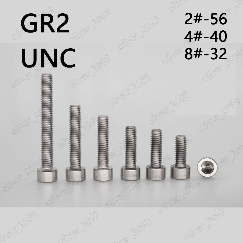 Titanium GR2 DIN912 Hex Socket Bolts Cap Head Screws 2# 4# 8#