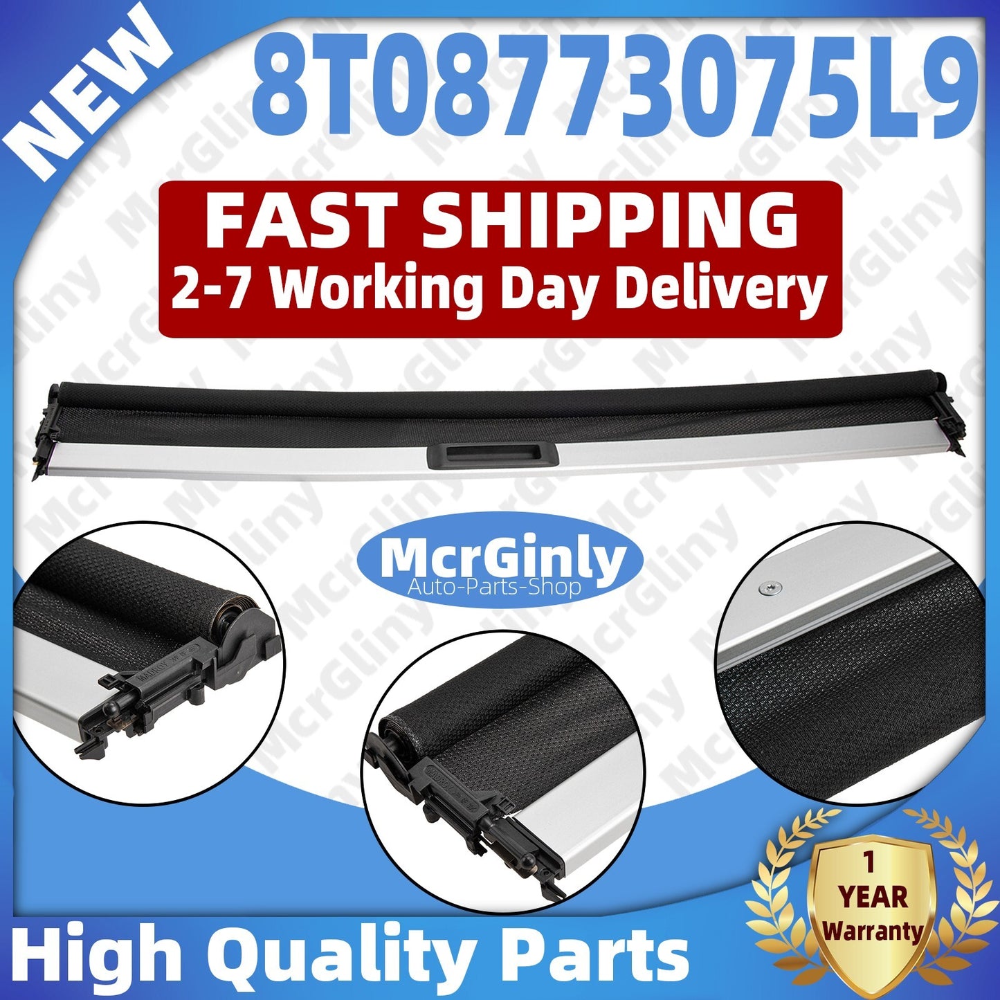 ya 8 5.26.2 for Audi A5/S5 2008-16 RS5 2010-16 Sunshade Sunroof Black Cover Part Replacement