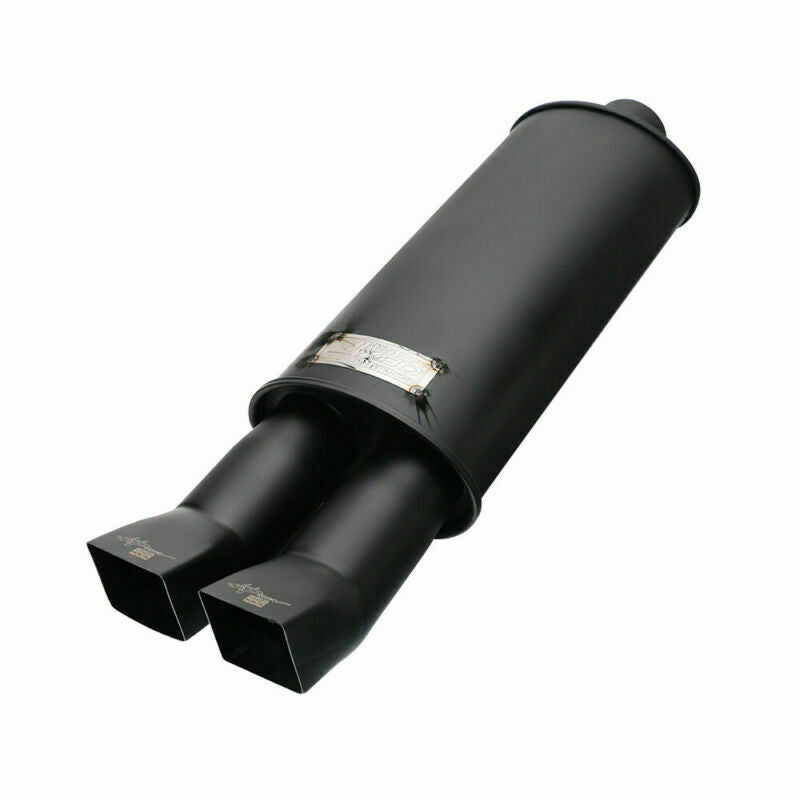 ya 1 7.4 1PC 2.5'' ID 2'' OD Sport Great Sound Straight Muffler Dual Tips Black