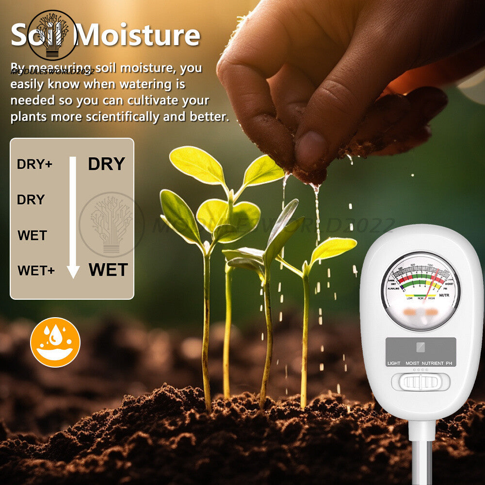 ya 26 4 in 1 Soil PH Meter Sunlight Fertility Hygrometer Rotatable Folding Soil Tester