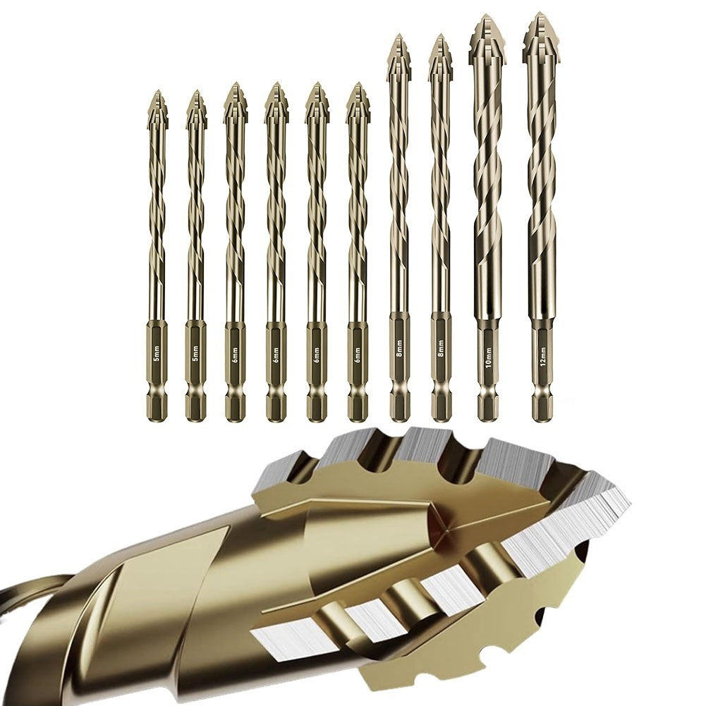 ya 25 10Pcs Eccentric Drill Bit Set 581012mm for Quick Drilling in For Wood and Metal