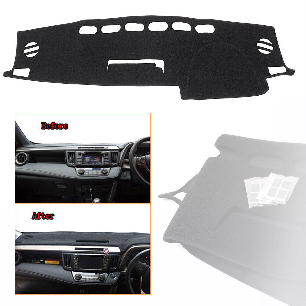 ya 7 6.10.3 Dash Cover Mat Dashboard Pad Interior Dashmat for Toyota RAV 4 2013-2018 Black