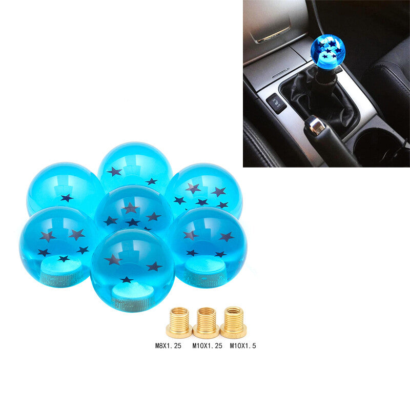 ya 11 6.5 Blue Dragon Ball Shift Knob W/ 3 Adapter Universal for MAN ual Transmission 1-7 Star