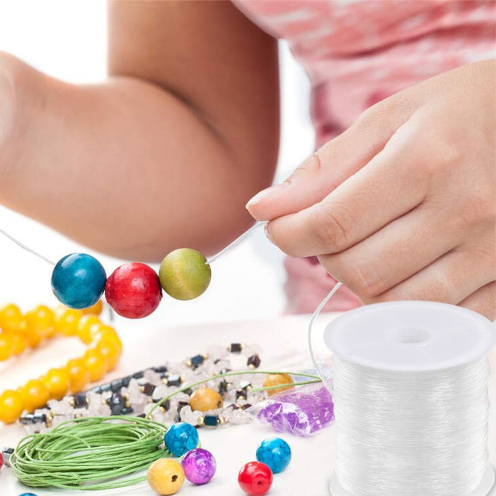 ya 1 7.7 2 Rolls Buddha Beads Elastic Thread Jewellery String Braclets Rope