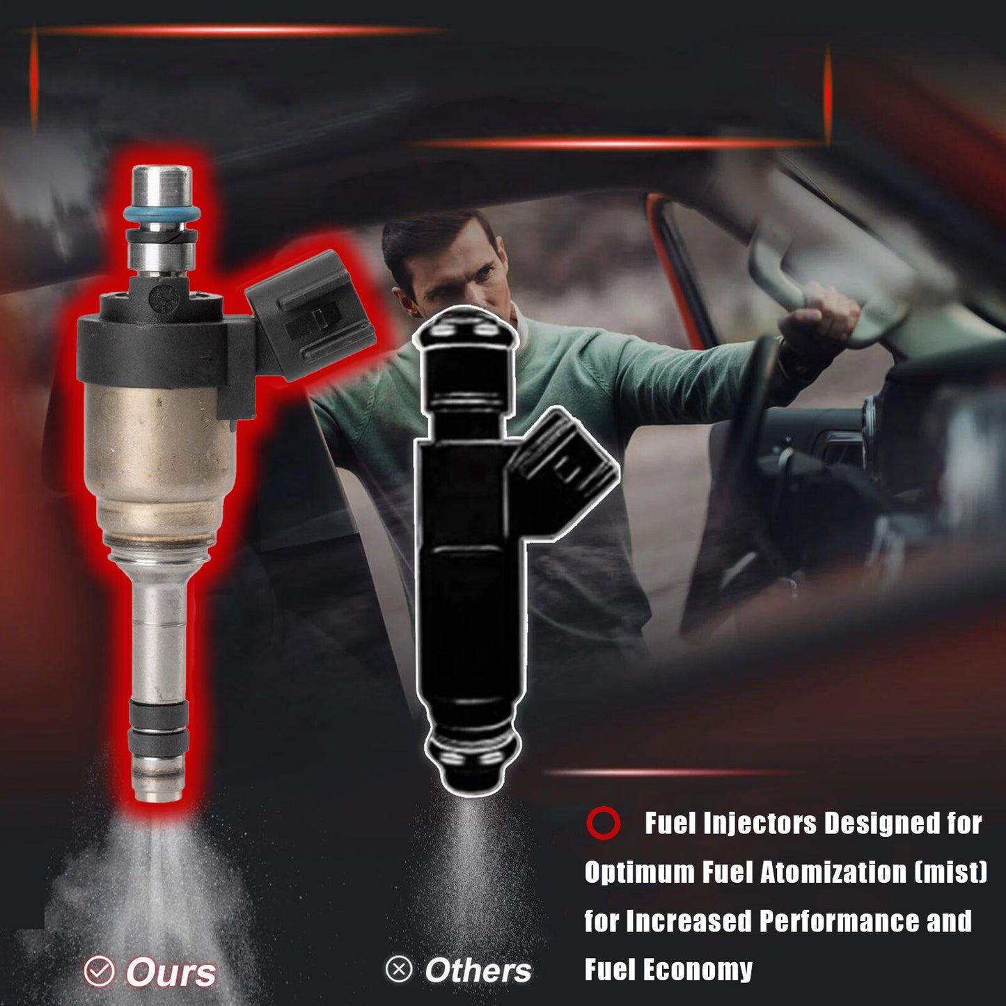 ya 1 8.5.3 6 Pack Fuel Injector for Kia Sorento Sedona for Hyundai Santa Fe Azera 3.3L 2014-2018
