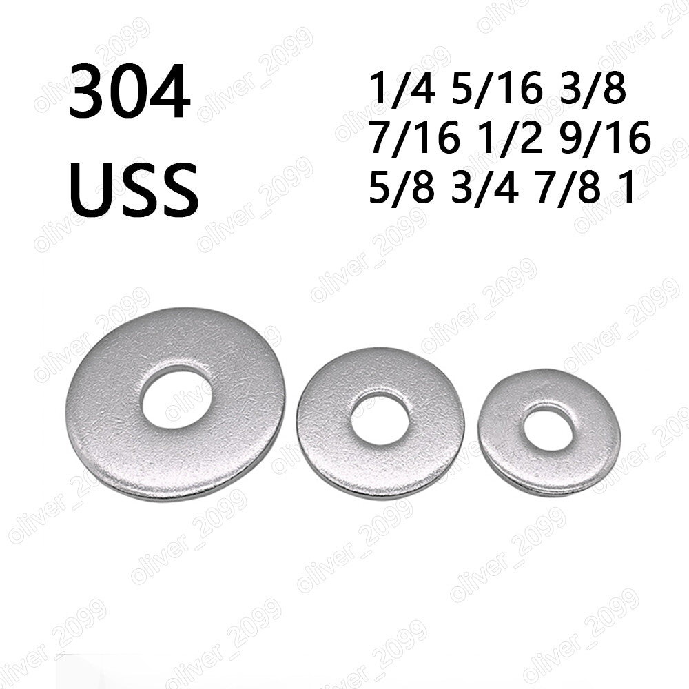 304 Stainless Steel USS Plain Washers Extra Large Series 1/4 3/8 1/2 5/8 3/4 1