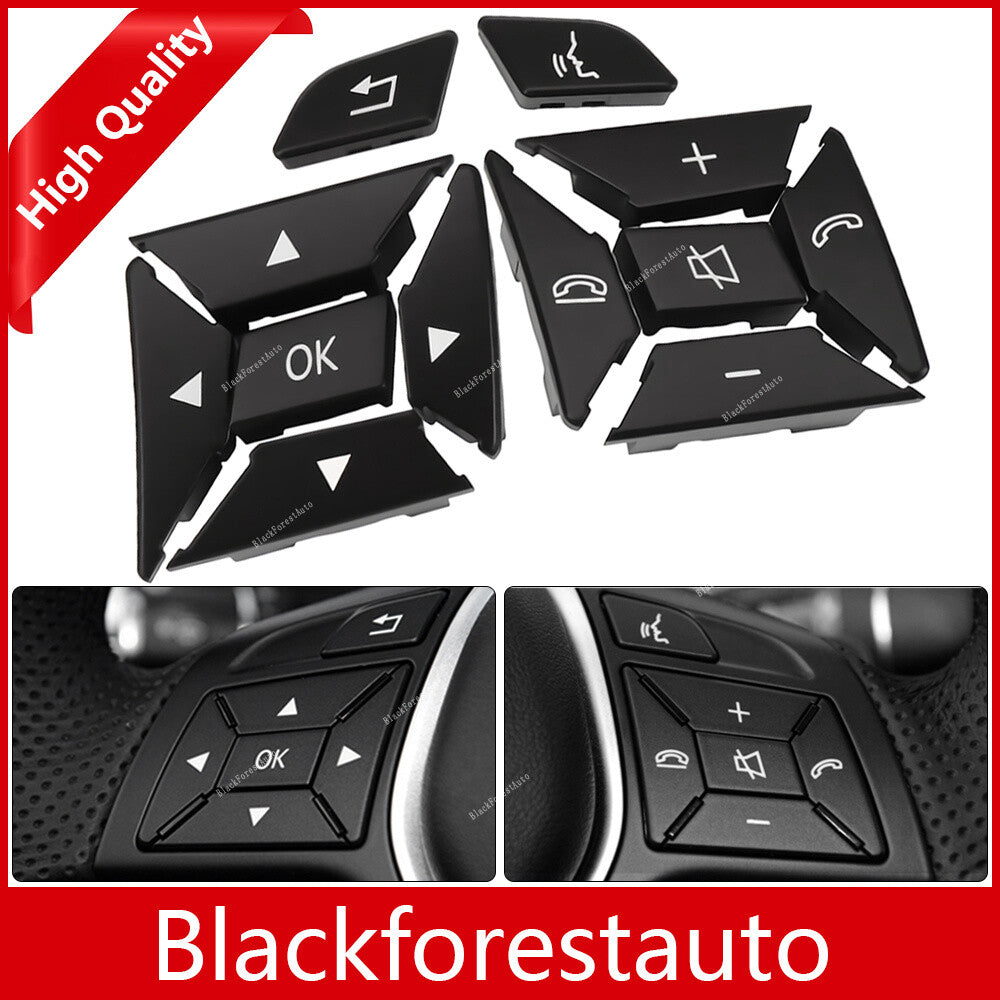 ya 13 for Mercedes C Class Black LH&RH Steering Wheel Control Menu Switch Button Cover
