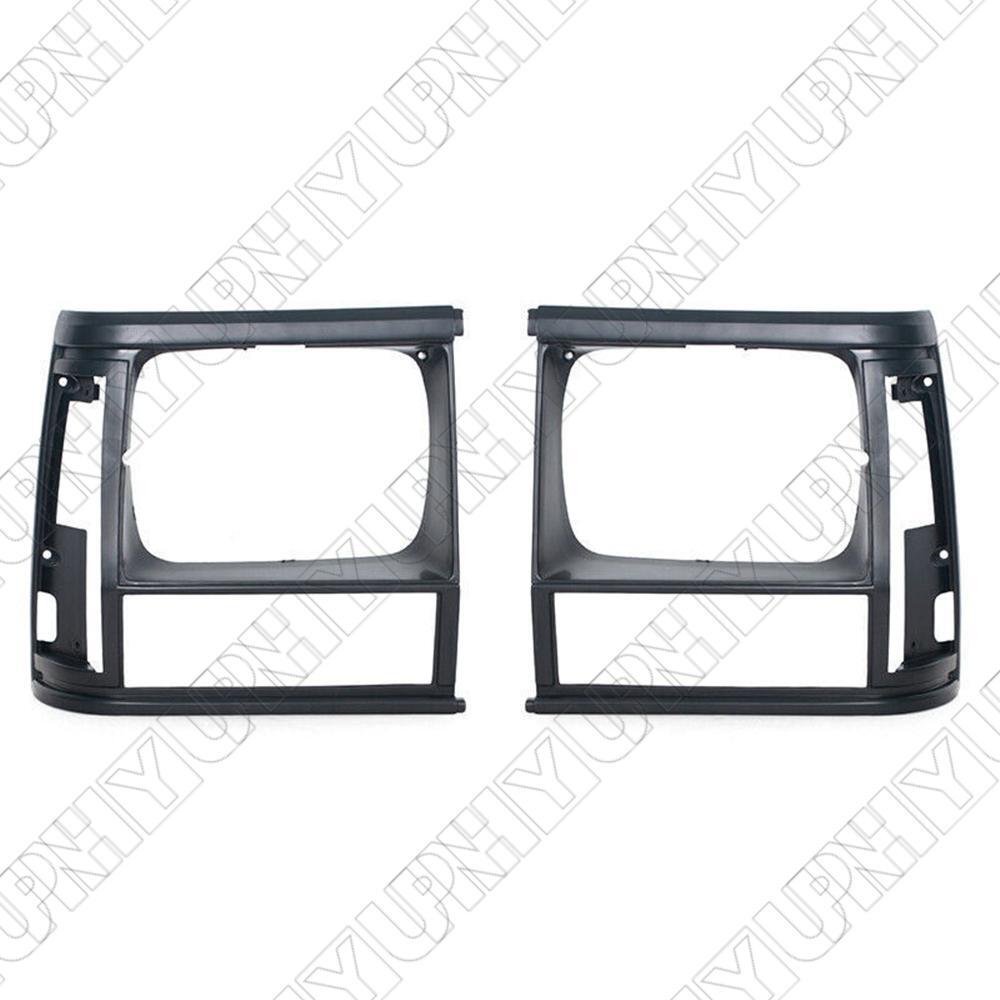 ya 13 5.27.2 For 1991-1996 for Jeep Cherokee Black Headlight Bezel LH & RH Set 55034078 55034079