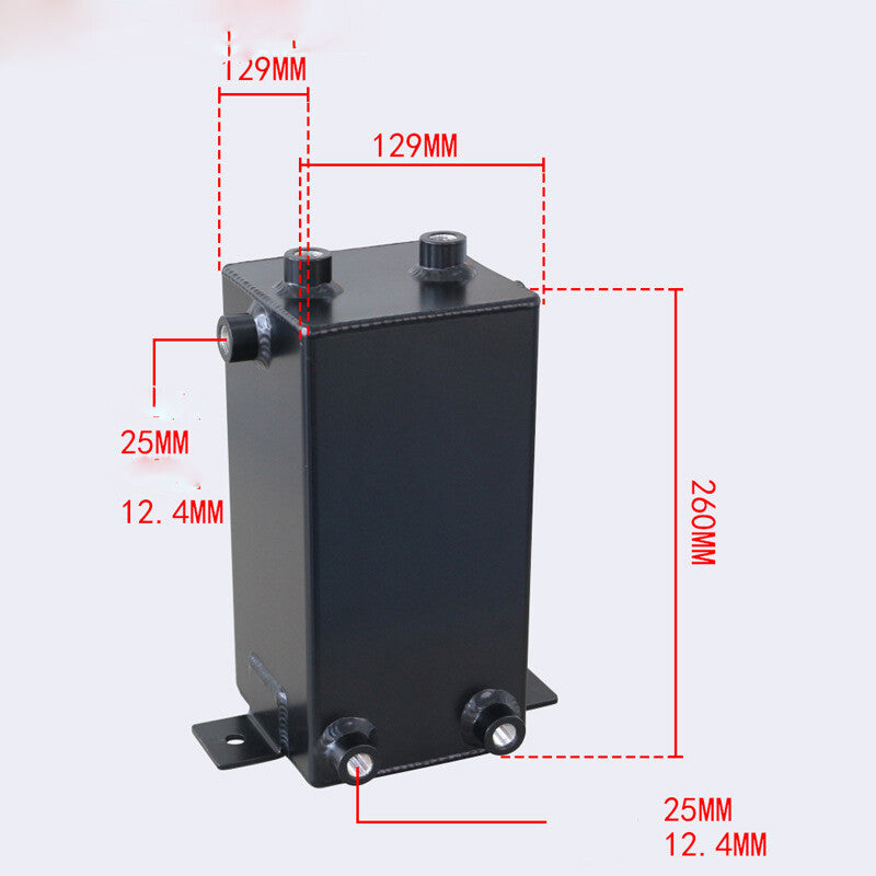 ya 11 6.8 4L Oil Catch Can Fuel Surge Tank 6AN Port Sturdy Lightweight Aluminum Silver