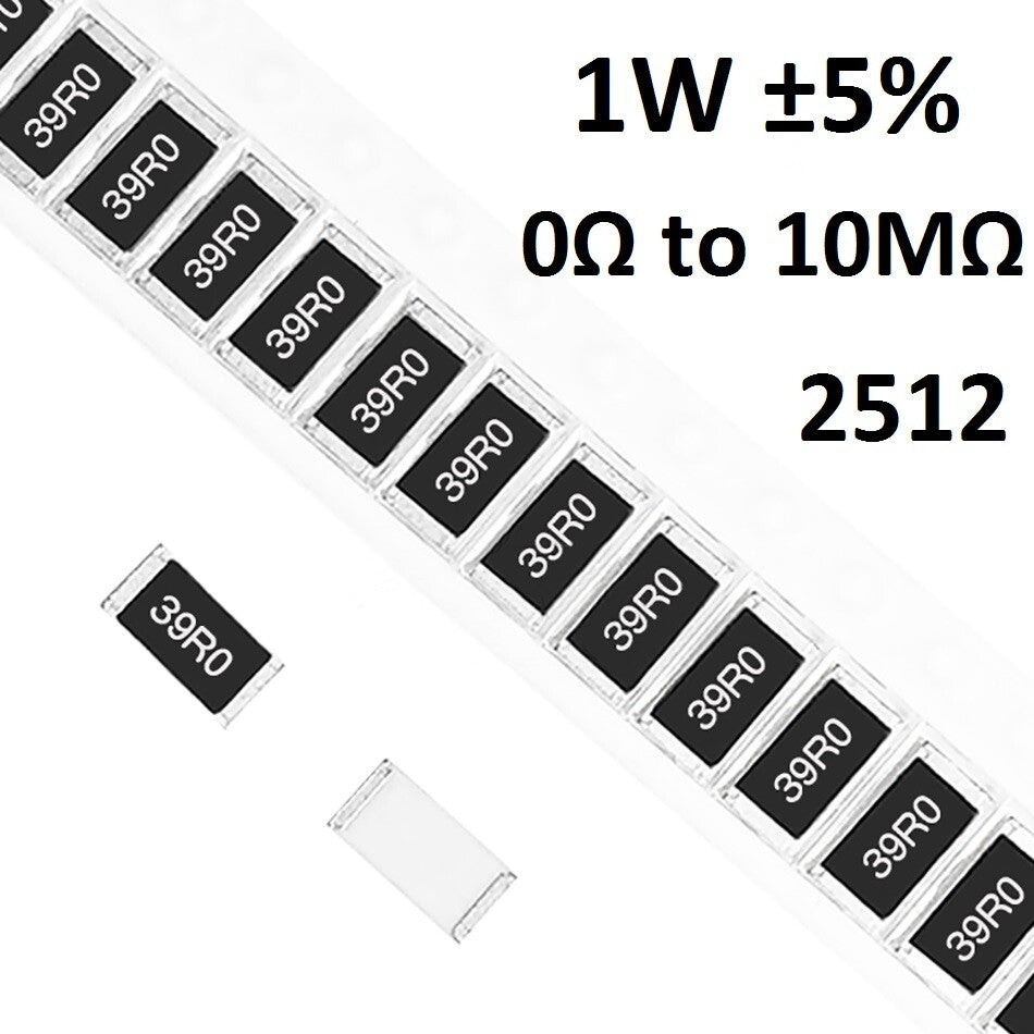 2512 SMD/SMT Resistors 1W Chip Resistance ©I5%- Range of 0´Î to 10M´Î