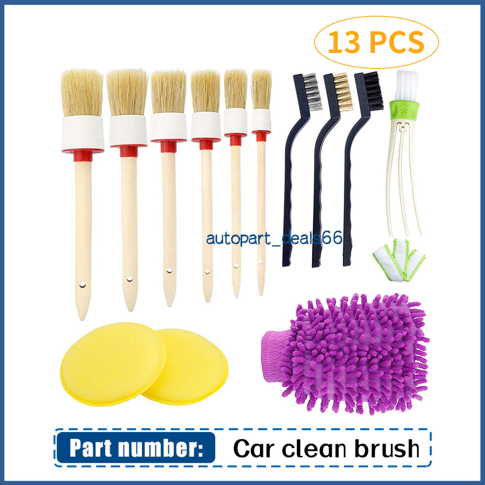 ya 1 7.8 13pcs Car Detail Brush Wash Auto Detailing Cleaning Kit Engine Wheel Brushes