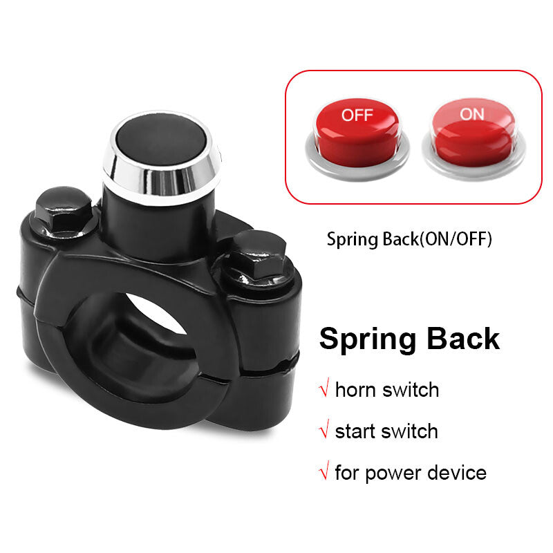 ya 1 7.4 Aluminum Motorcycle 7/8 ATV Horn Switch Momentary Button Electric Power Start