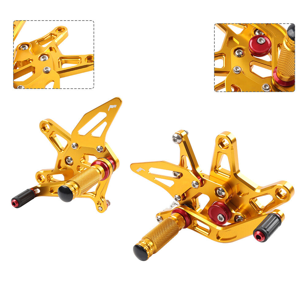 ya 11 6.8 Motorcycle Foot Peg Rearsets Pedal Adjustable Footrests Fit for Kawasaki ZX-6R 22-24