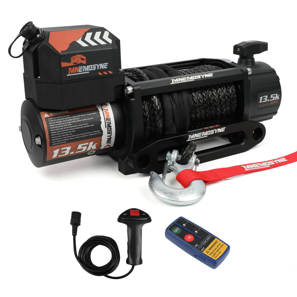 ya 16 Electric Winch 13500LBS 12V Synthetic Rope Sand Towing Truck Trailer Jeep 4WD